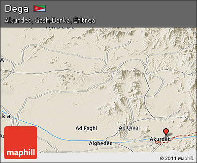 Shaded Relief Panoramic Map of Dega