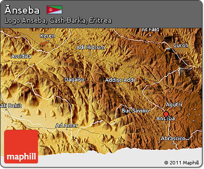 Physical 3D Map of Ānseba