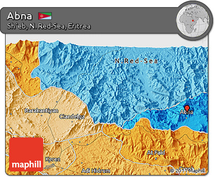 Political 3D Map of Abna