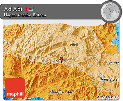 Political 3D Map of Ad Abi