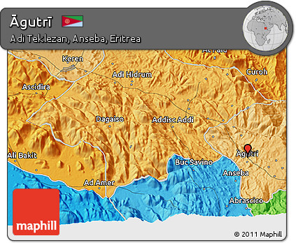 Political 3D Map of Āgutrī