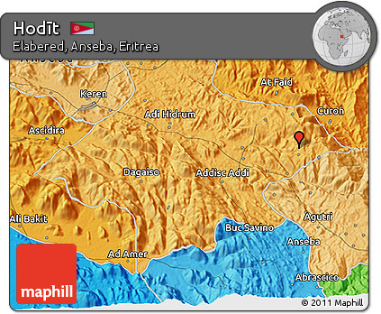 Political 3D Map of Hodīt