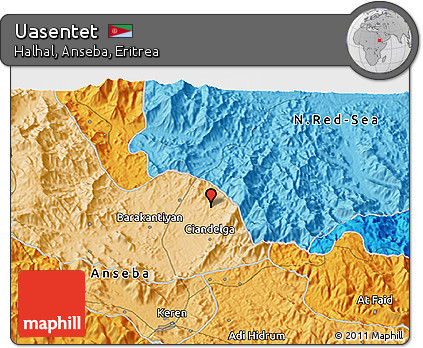 Political 3D Map of Uasentet