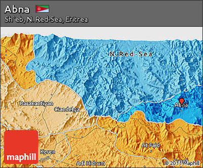 Political 3D Map of Abna