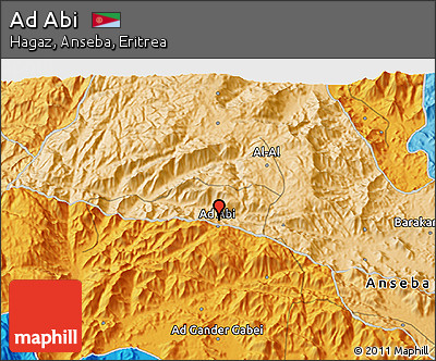 Political 3D Map of Ad Abi