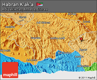 Political 3D Map of Habran K'ak'a