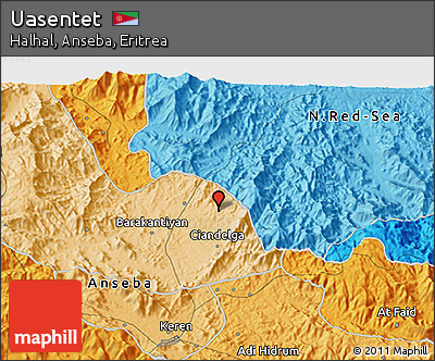 Political 3D Map of Uasentet
