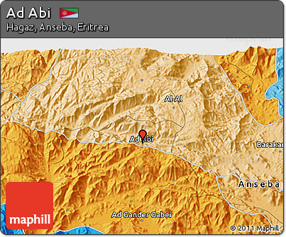 Political 3D Map of Ad Abi