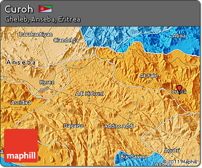 Political 3D Map of Curoh