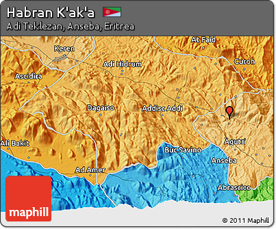 Political 3D Map of Habran K'ak'a