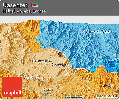 Political 3D Map of Uasentet