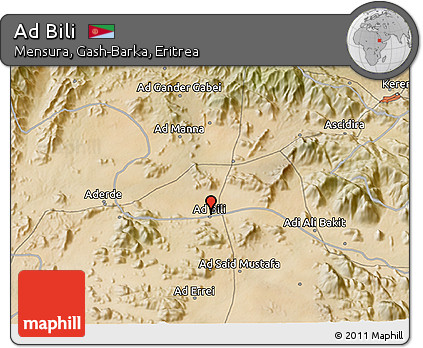Satellite 3D Map of Ad Bili