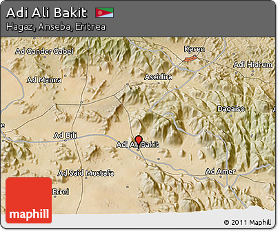 Satellite 3D Map of Adi Ali Bakit