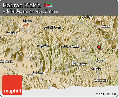 Satellite 3D Map of Habran K'ak'a
