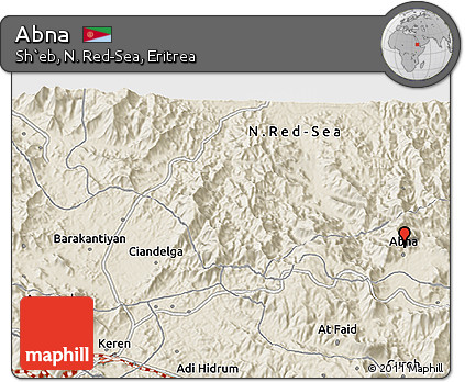 Shaded Relief 3D Map of Abna