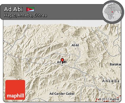 Shaded Relief 3D Map of Ad Abi