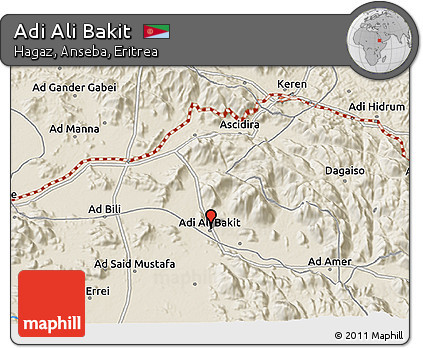 Shaded Relief 3D Map of Adi Ali Bakit