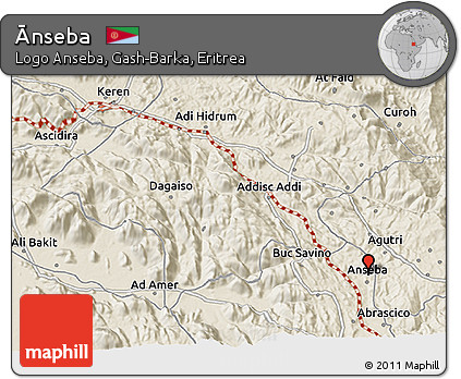 Shaded Relief 3D Map of Ānseba