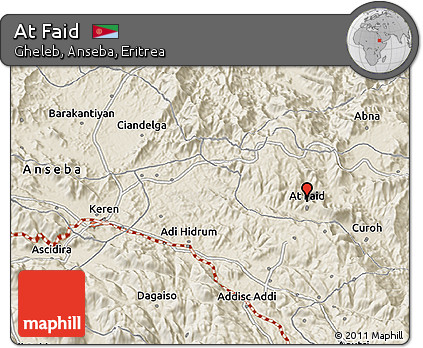 Shaded Relief 3D Map of At Faid