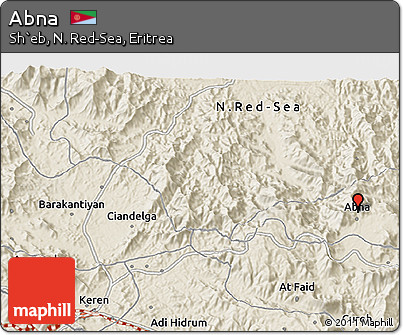 Shaded Relief 3D Map of Abna