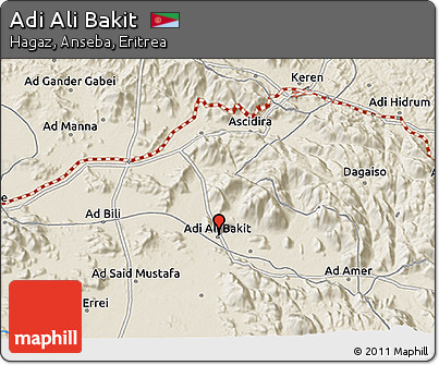 Shaded Relief 3D Map of Adi Ali Bakit