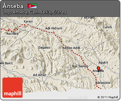 Shaded Relief 3D Map of Ānseba