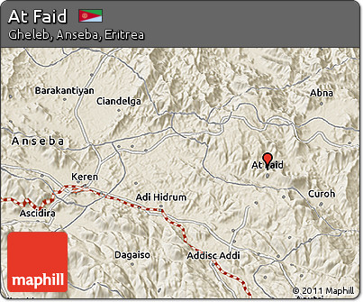 Shaded Relief 3D Map of At Faid