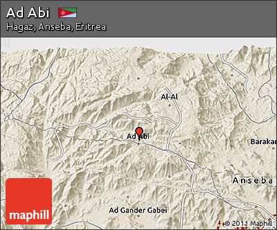 Shaded Relief 3D Map of Ad Abi