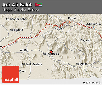Shaded Relief 3D Map of Adi Ali Bakit