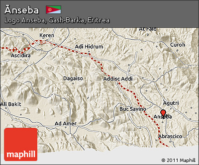 Shaded Relief 3D Map of Ānseba