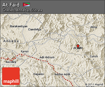 Shaded Relief 3D Map of At Faid