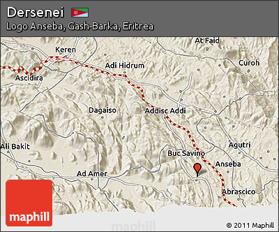 Shaded Relief 3D Map of Dersenei