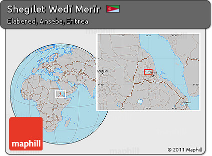 Gray Location Map of Shegilet Wedī Merīr