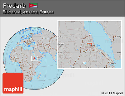 Gray Location Map of Fredarb