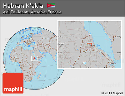 Gray Location Map of Habran K'ak'a