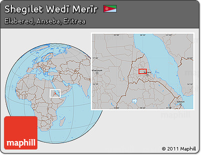 Gray Location Map of Shegilet Wedī Merīr