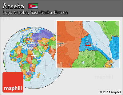 Political Location Map of Ānseba