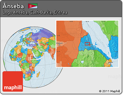 Political Location Map of Ānseba