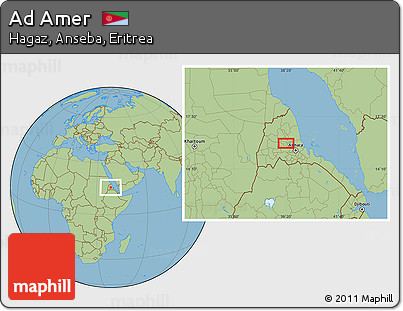 Savanna Style Location Map of Ad Amer