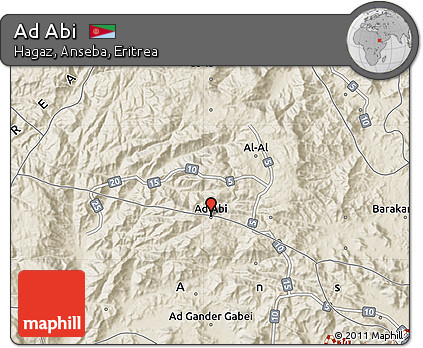 Shaded Relief Map of Ad Abi