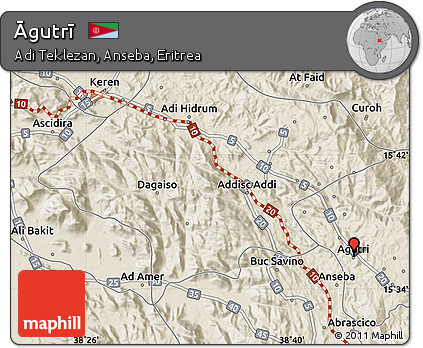 Shaded Relief Map of Āgutrī