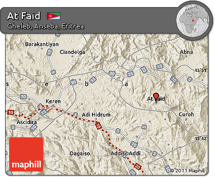 Shaded Relief Map of At Faid