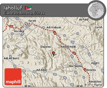 Shaded Relief Map of Iaholluf