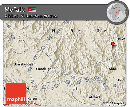Shaded Relief Map of Mefalk