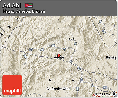 Shaded Relief Map of Ad Abi