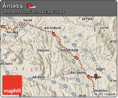Shaded Relief Map of Ānseba