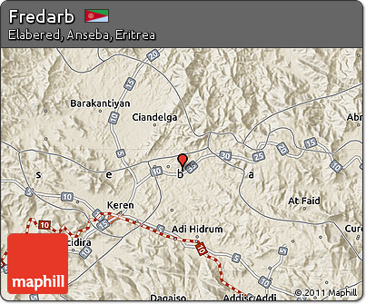 Shaded Relief Map of Fredarb