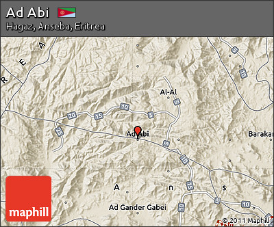 Shaded Relief Map of Ad Abi