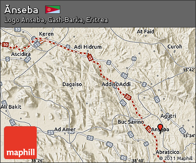 Shaded Relief Map of Ānseba