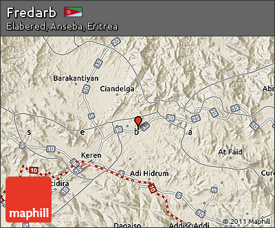 Shaded Relief Map of Fredarb